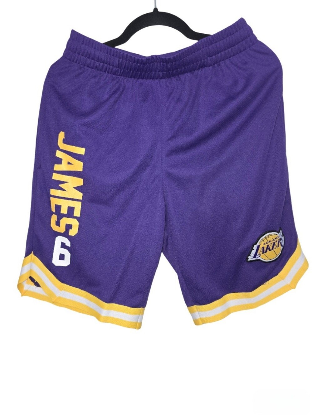 New Los Angeles Lakers Men Activewear Shorts Purple LeBron James 6 Size S